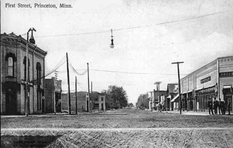 First Street in Princeton Minnesota, 1909