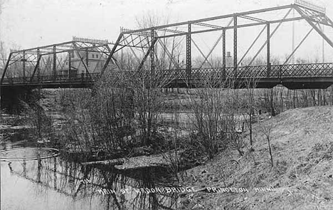 Main Street wagon bridge, Princeton Minnesota, 1920