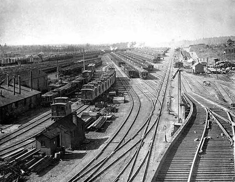 The Duluth, Missabe and Northern railroad yards at Proctor Minnesota, 1900