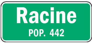 Racine Minnesota population sign