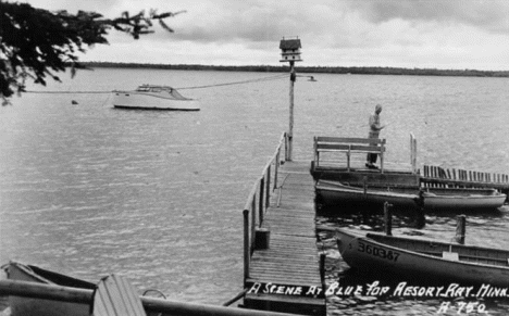 Scene at Blue Top Resort, Ray Minnesota, 1940's