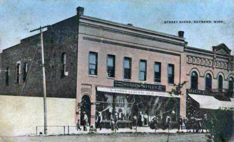 Street scene, Raymond Minnesota, 1909