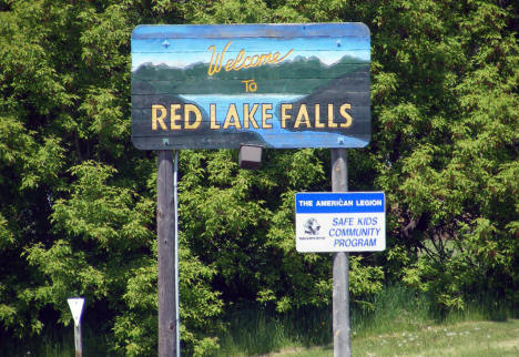 Red Lake Falls welcome sign, Red Lake Falls Minnesota, 2008