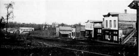 Main Avenue Avenue looking NE from 1st Street, Red Lake Falls Minnesota, 1890