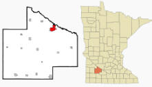 Location of Redwood Falls, Minnesota