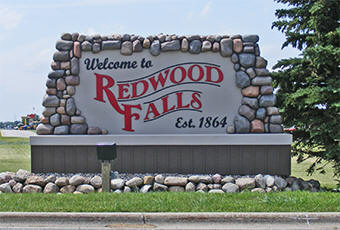 Redwood Falls Minnesota Welcome Sign