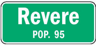 Revere Minnesota population sign