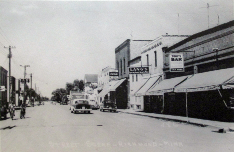 Street scene, Richmond Minnesota, 1956
