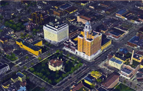 Birds eye view of Rochester Minnesota, 1940's