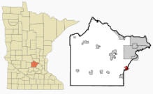 Location of Rockford, Minnesota