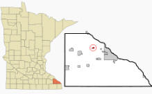 Location of Rollingstone, Minnesota