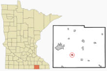 Location of Rose Creek, Minnesota