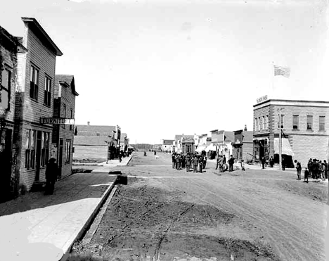 Street scene, Roseau Minnesota, 1900