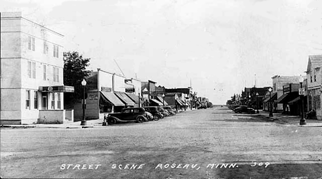 Street scene, Roseau Minnesota, 1945