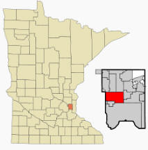 Location of Roseville, Minnesota