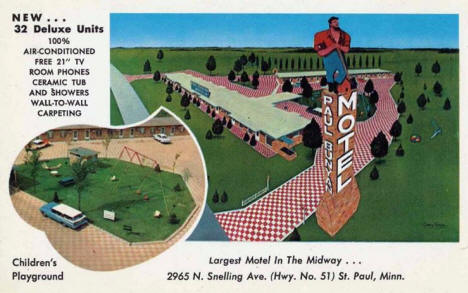 Paul Bunyan Motel, Roseville Minnesota, 1960's