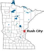 Location of Rush City Minnesota