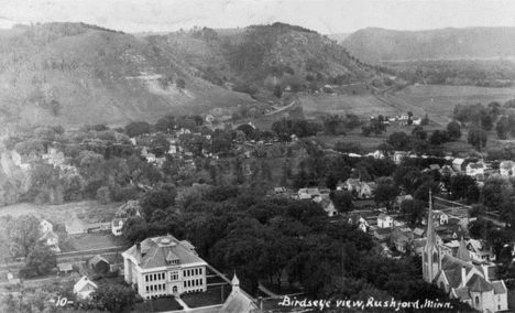 Birds eye view, Rushford Minnesota, 1927