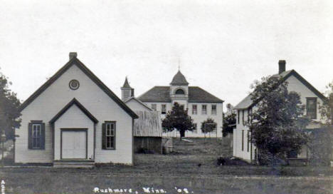 Street scene, Rushmore Minnesota, 1908