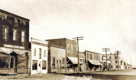 Street scene, Russell Minnesota, 1920's
