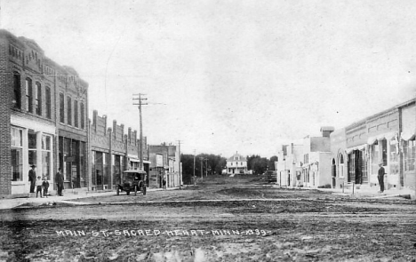 Main Street, Sacred Heart Minnesota, 1910's