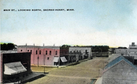 Main Street looking north, Sacred Heart Minnesota, 1908