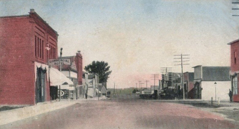 Main Street looking north, Sanborn Minnesota, 1908
