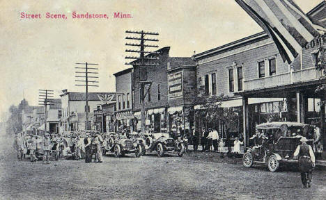 Street scene, Sandstone Minnesota, 1913