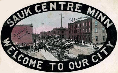 View of Downtown Sauk Centre Minnesota, 1908