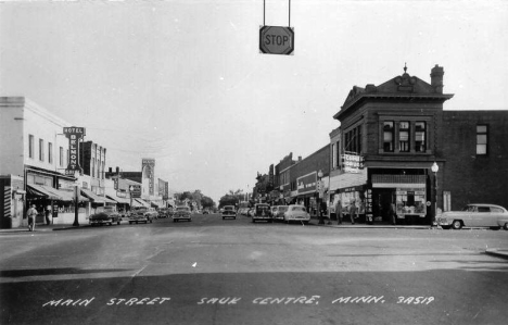 Main Street, Sauk Centre Minnesota, 1950's
