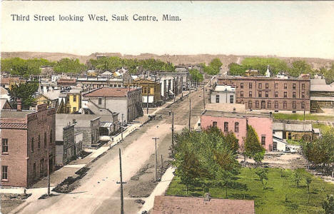 Third Street looking West, Sauk Centre Minnesota, 1910