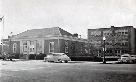 Post Office and High School, Sauk Centre Minnesota, 1940's