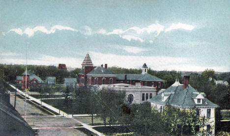 Birds Eye View, Fifth Street, Sauk Centre Minnesota, 1909