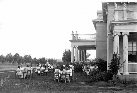 Front view of administration building at the Home School for Girls, Sauk Centre Minnesota, 1920