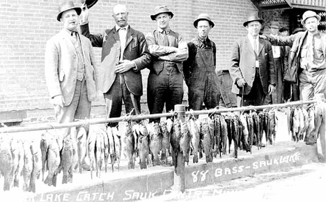 Fishermen with catch from Sauk Lake, Sauk Centre Minnesota, 1930