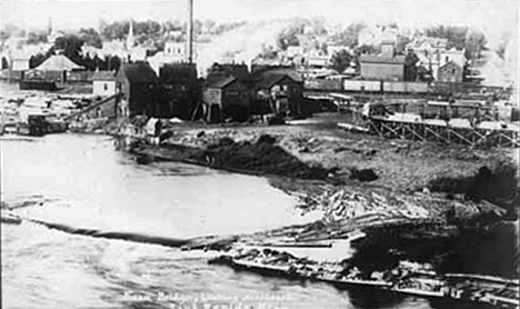 General view from bridge, Sauk Rapids Minnesota, 1908