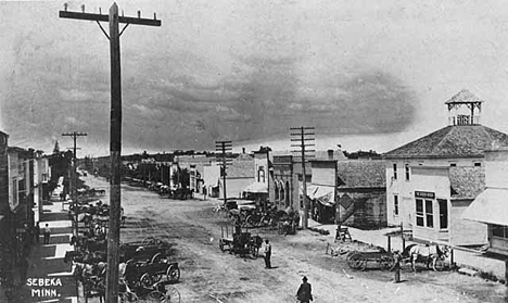 Street scene, Sebeka Minnesota, 1914