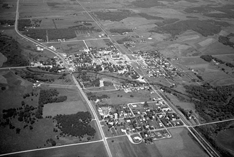 Aerial view of Sebeka Minnesota, 1973