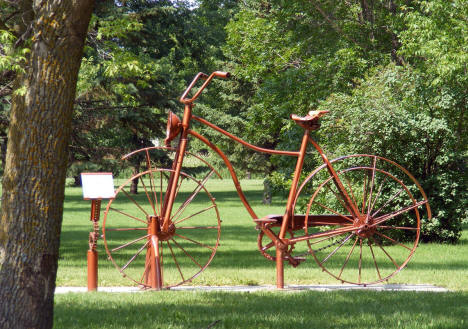 Bicycle sculpture in City Park, Sebeka Minnesota, 2007