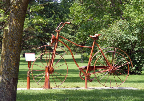 Bicycle sculpture in City Park, Sebeka Minnesota, 2007