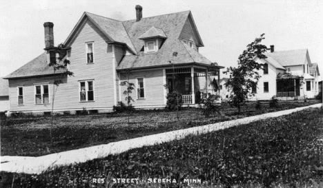 Residential Street, Sebeka Minnesota, 1920's
