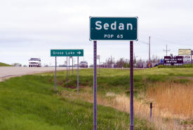 Sedan Minnesota population sign