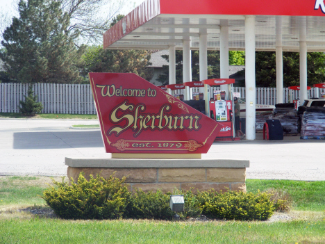 Welcome sign, Sherburn Minnesota, 2014