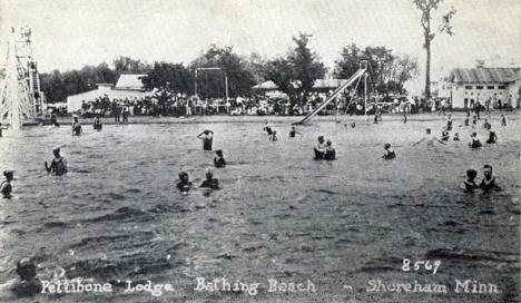 Bathing Beach, Pettibone Lodge, Shoreham Minnesota, 1920's