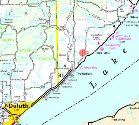 Minnesota State Highway Map of the Silver Creek Minnesota area