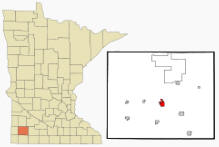 Location of Slayton, Minnesota