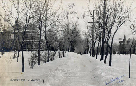 Sleepy Eye street scene in winter, 1930's?
