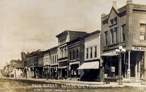 Main Street looking west from Fourth Street, Sleepy Eye Minnesota, 1920's