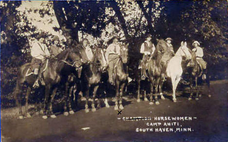 Champion Horsewomen, Camp Ahiti, South Haven Minnesota, 1921