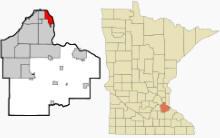 Location of South St. Paul, Minnesota